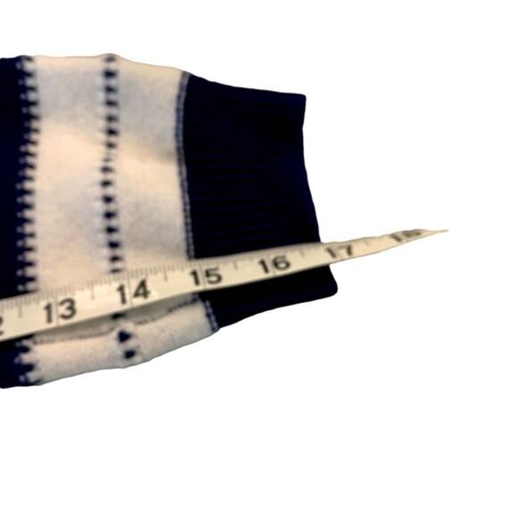 PrettyGarden Navy White Striped V-Neck Sweater Medium Women’s Pullover Knit Top - Picture 8 of 10